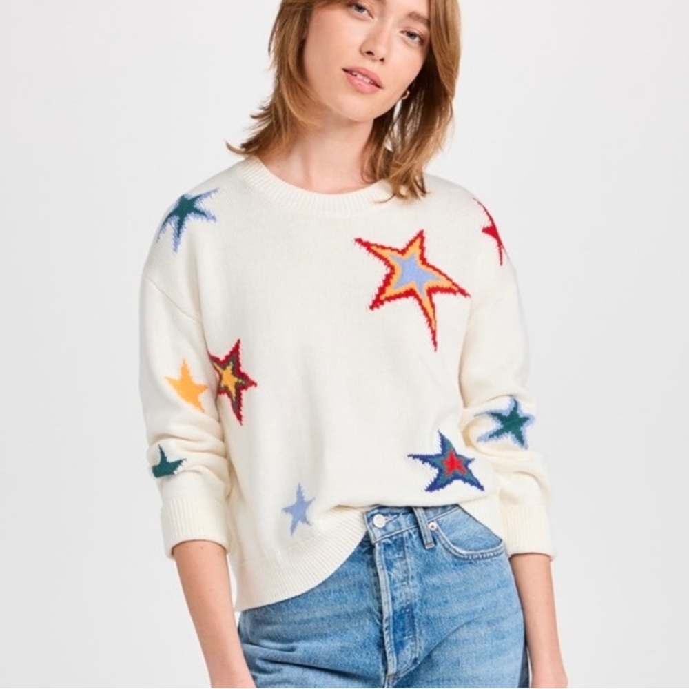 Rails Perci Star Cotton & Cashmere Intarsia Sweater Size L
